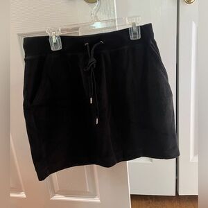 Michael Kors Black Terry Cloth Skirt with Drawstring